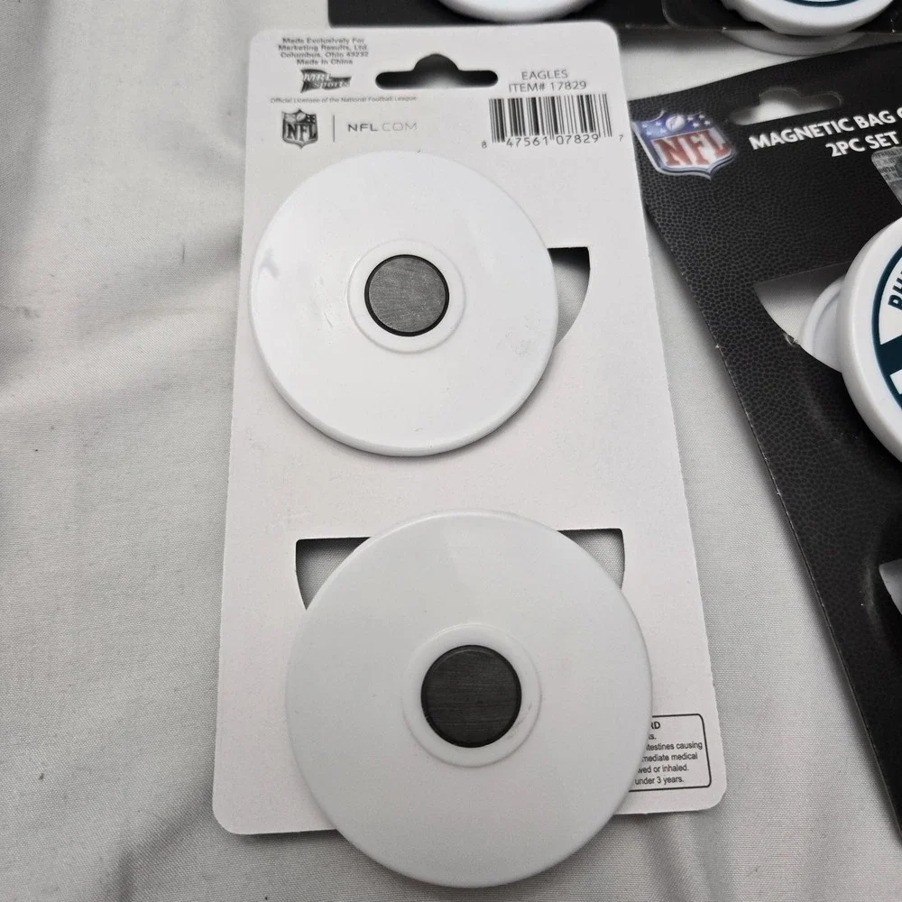 Set Of 8 Philadelphia Eagles Magnetic Bag‎ Chip Clips NFL Go Birds Iggles Green